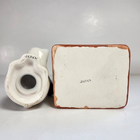 Vintage Pencil Sharpener & Holder MCM Dog & Doghouse Bone China Made In Japan - Picture 10 of 12